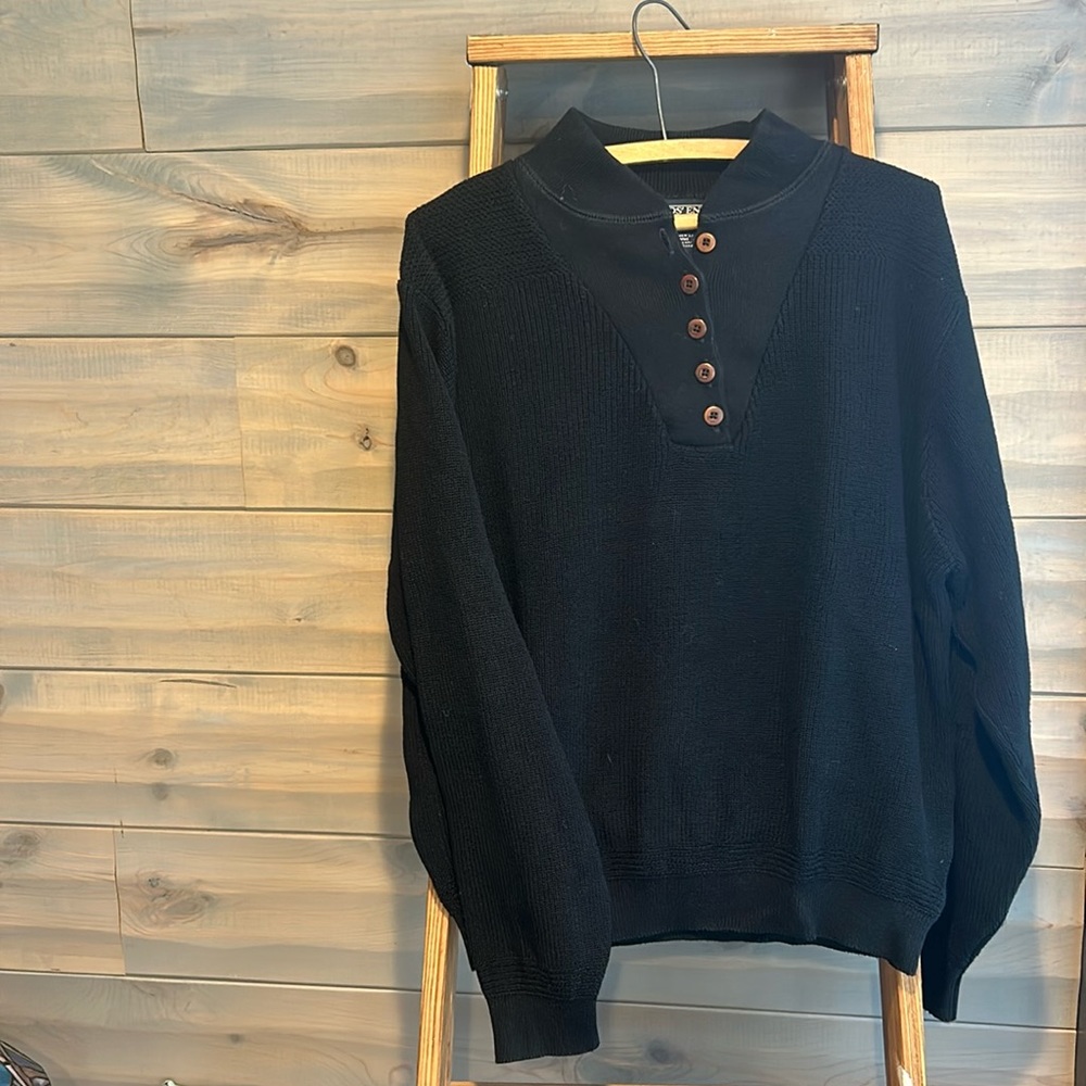 Vintage Lands End Henley Sweater with Buttons